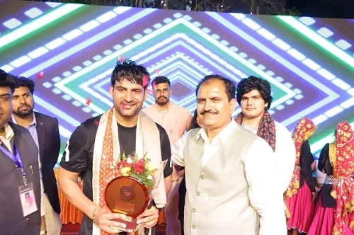 Ajay Hooda with Chancellor Sir at K.M. University , Mathura